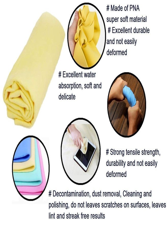 Auto Hub Ultra Absorbent Chamois Cleaning Cloths for Kitchen/Home/Office (4pc, Multi Color, Small: 48cmX32cm) - Image 3